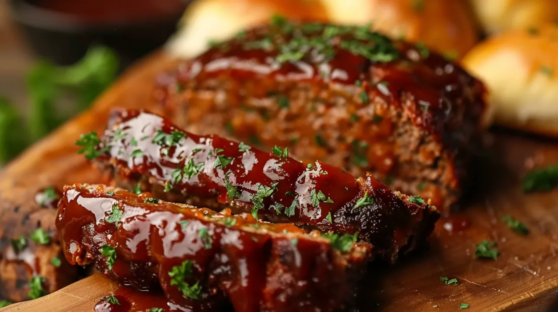 Felie de chec de carne cu sos brun pe deasupra, foarte aproape.