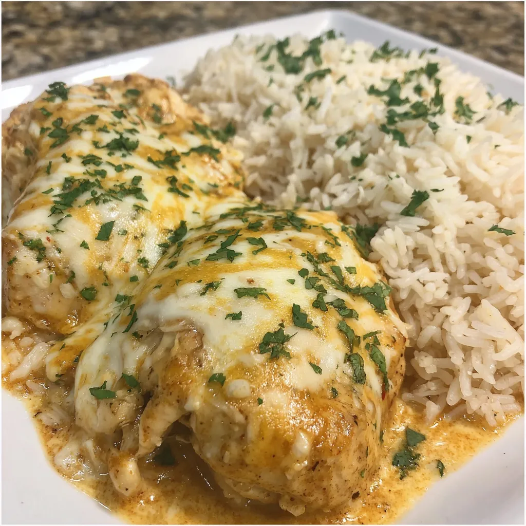 A plate of rice and chicken.