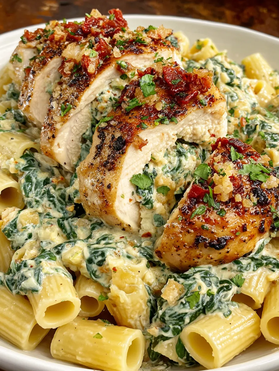 A plate of food with chicken and spinach.