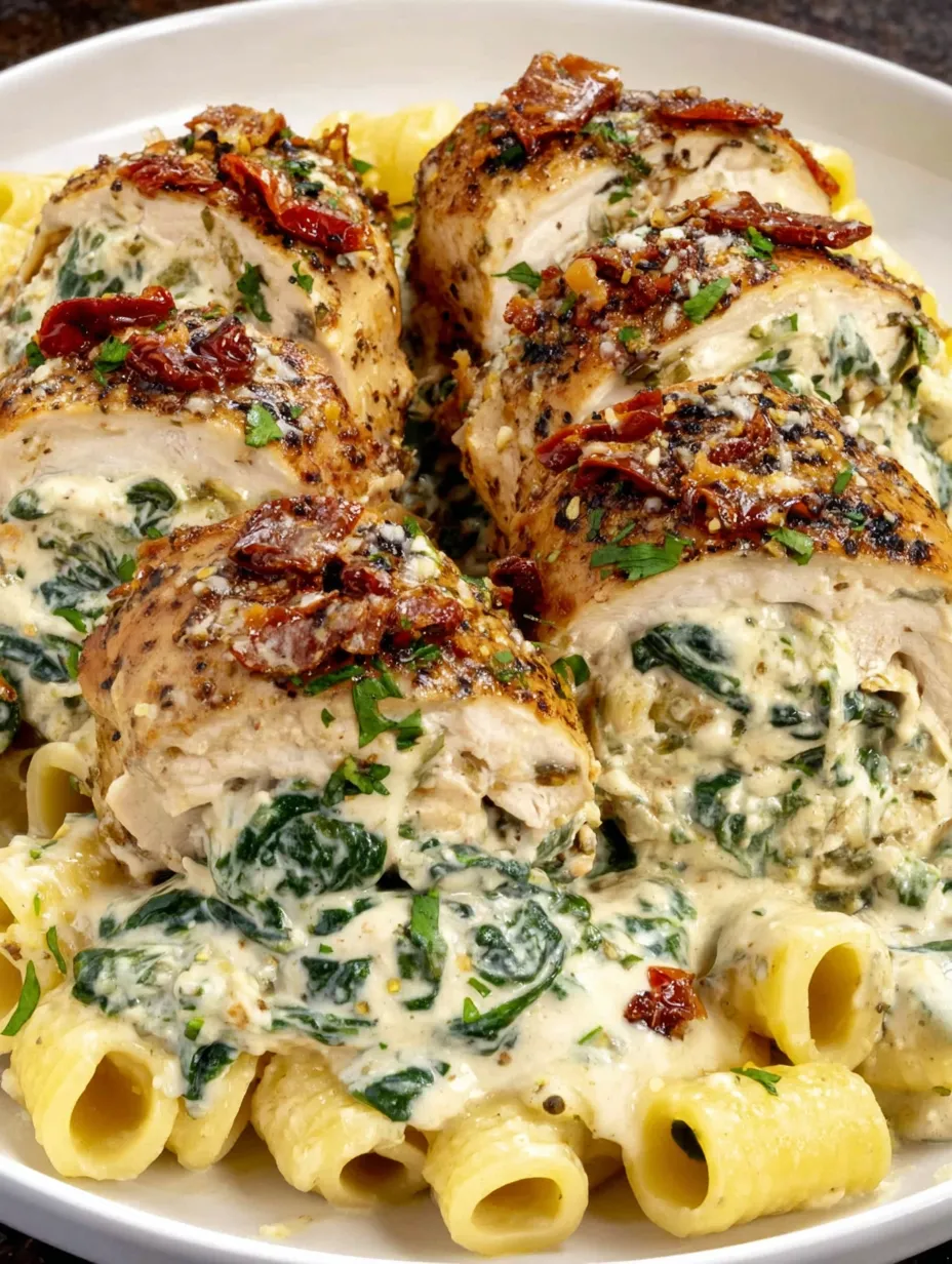 A plate of food with chicken and spinach.