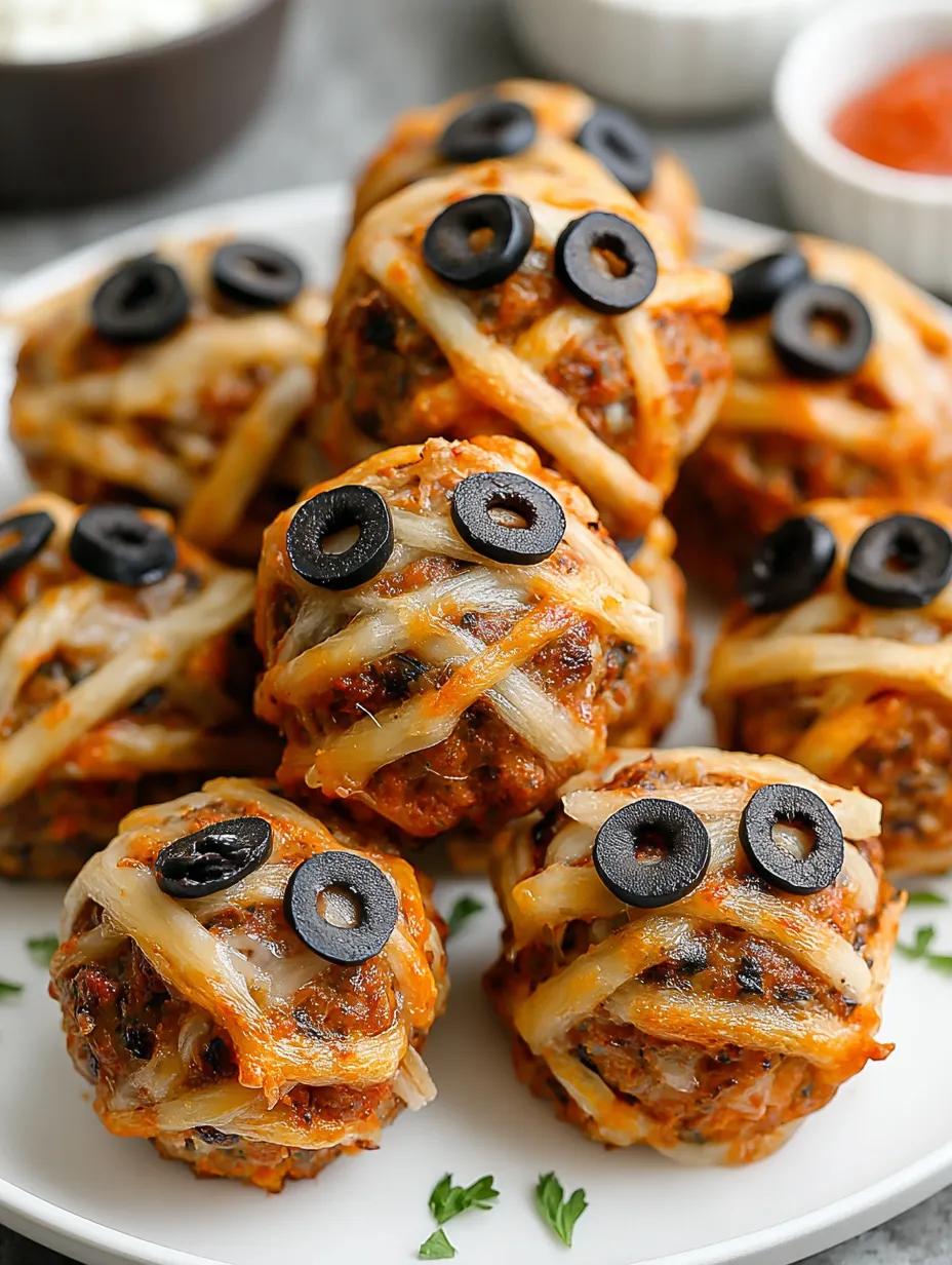 Halloween Mummy Meatballs.