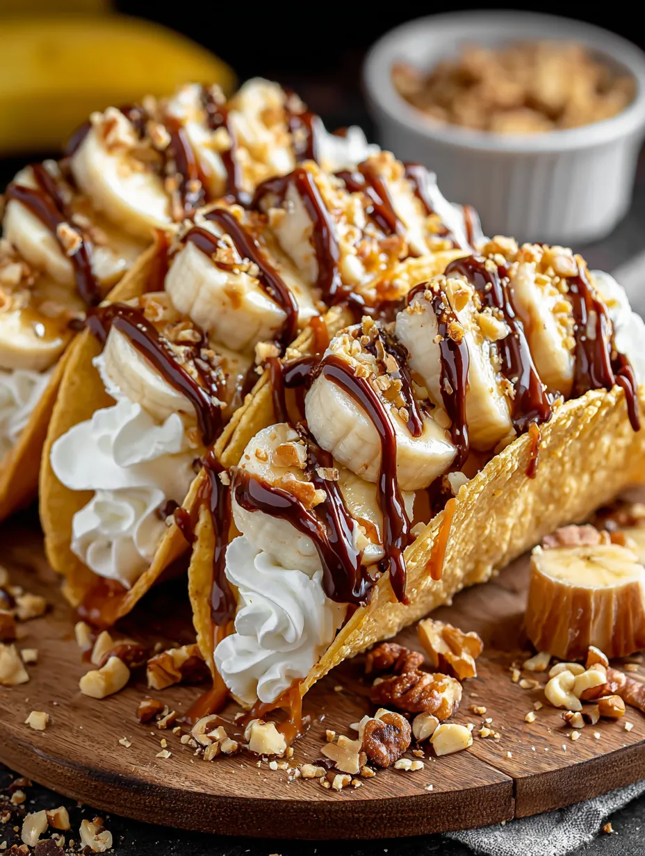 A delicious dessert made with bananas, caramel, and nuts.
