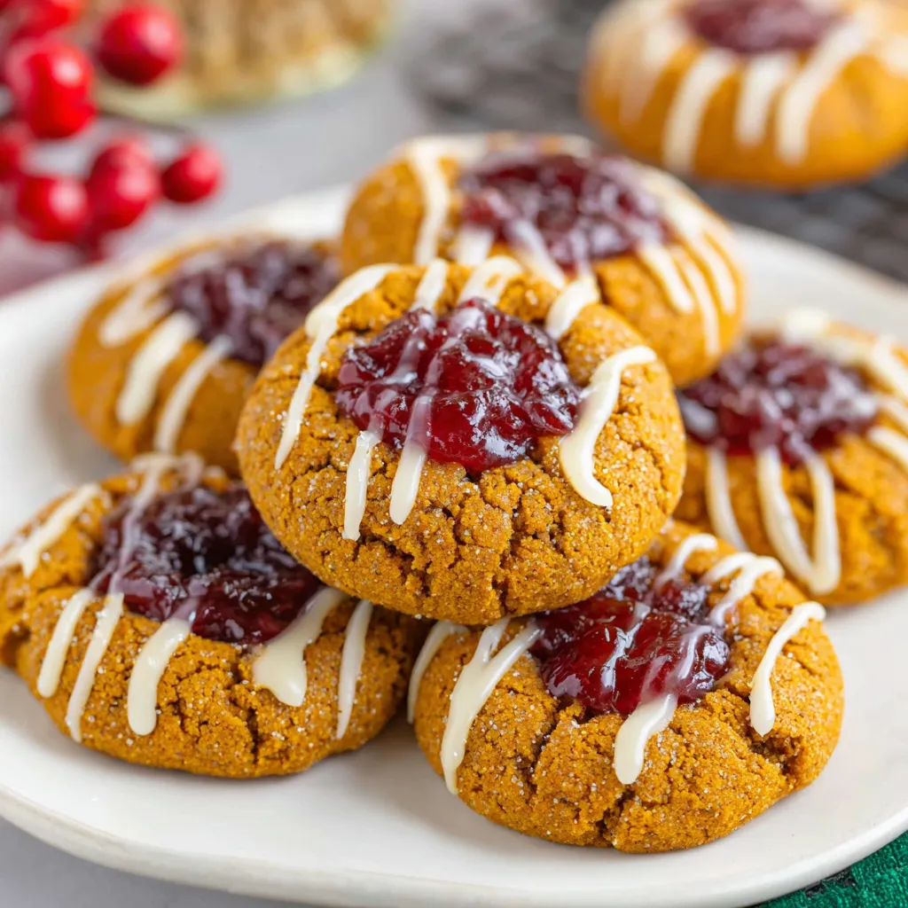 A plate of gingerbread cookies with cranberry sauce.