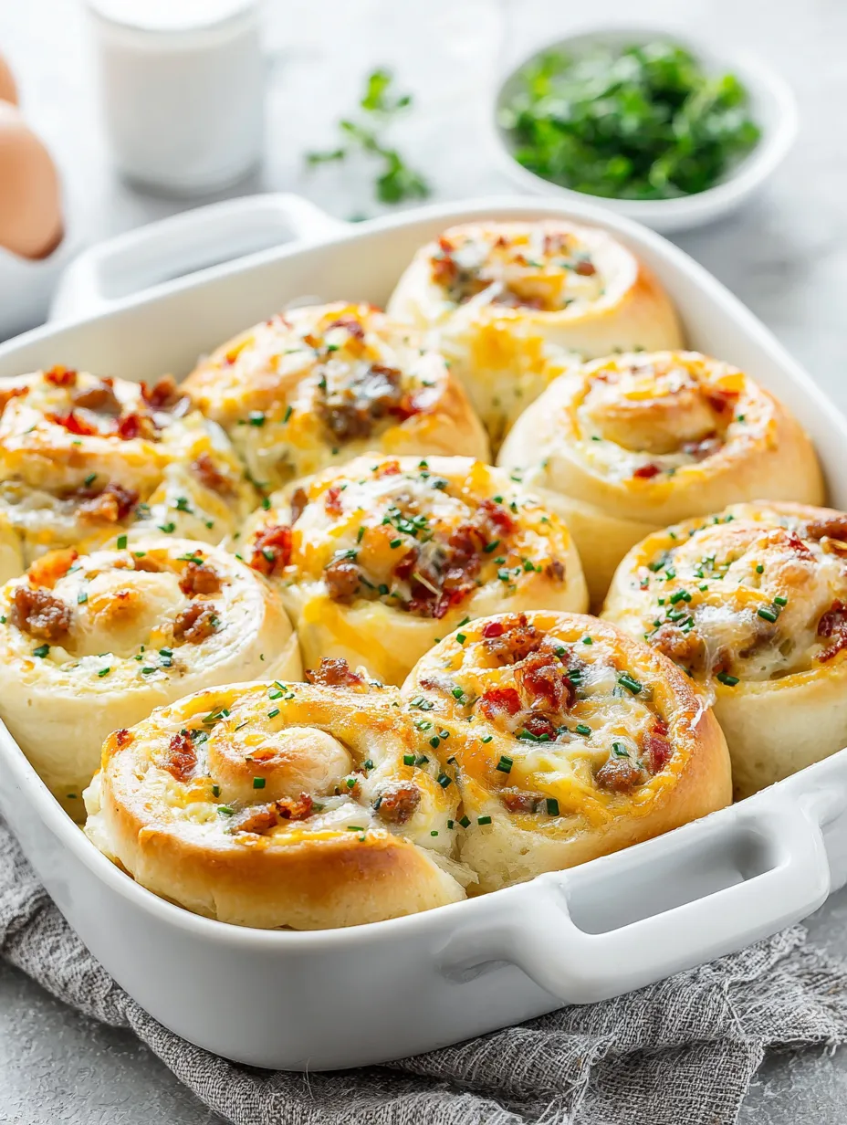 A dish of French onion breakfast rolls.
