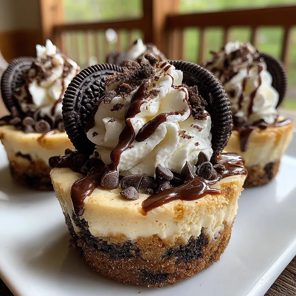 A plate of Oreo cheesecake cookie cups.