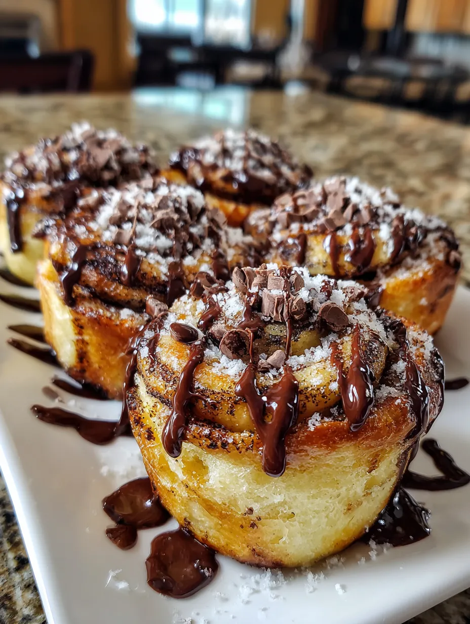 Chocolate chip cruffins on a plate.