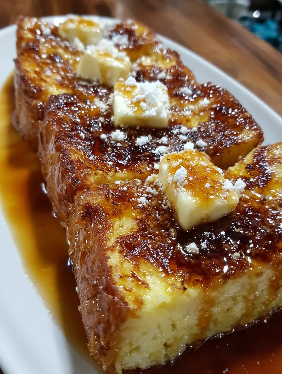 A plate of French toast with powdered sugar on top.