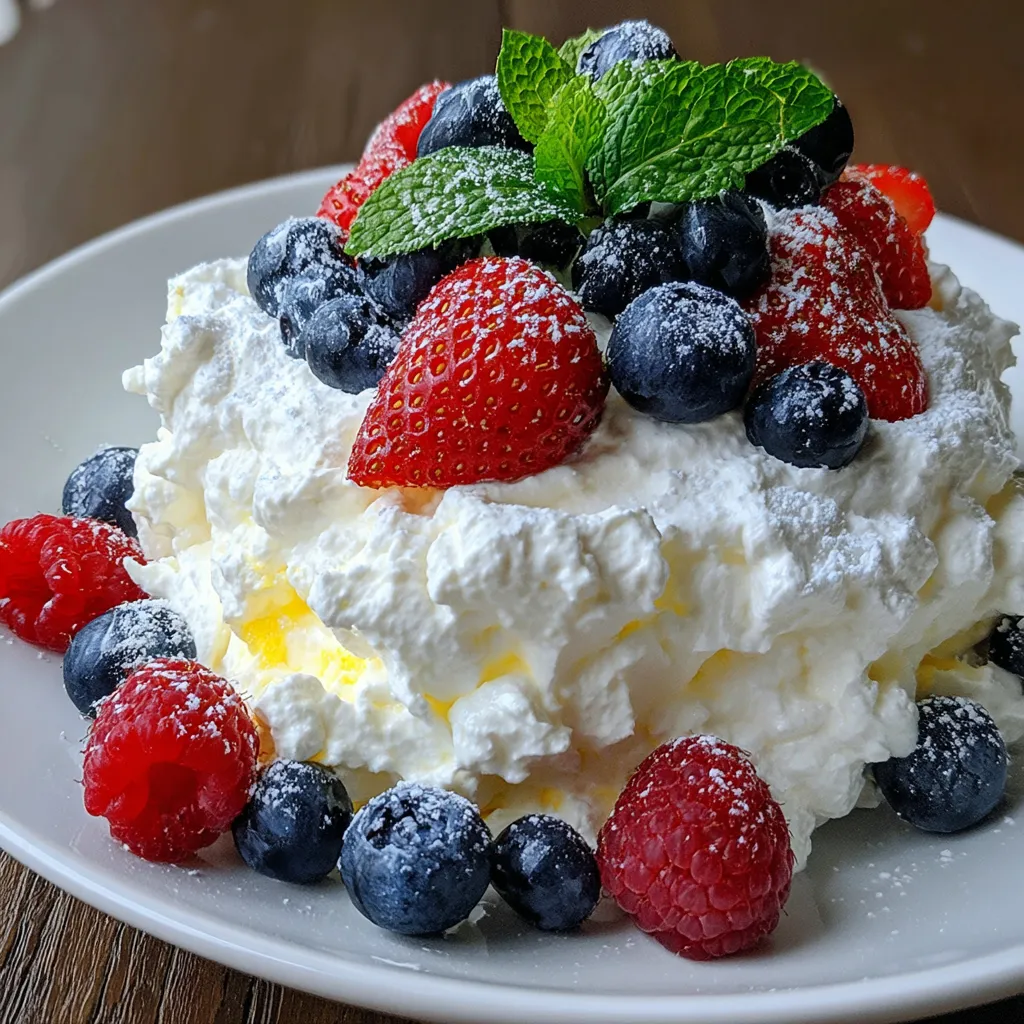 A white plate with a dessert on it.