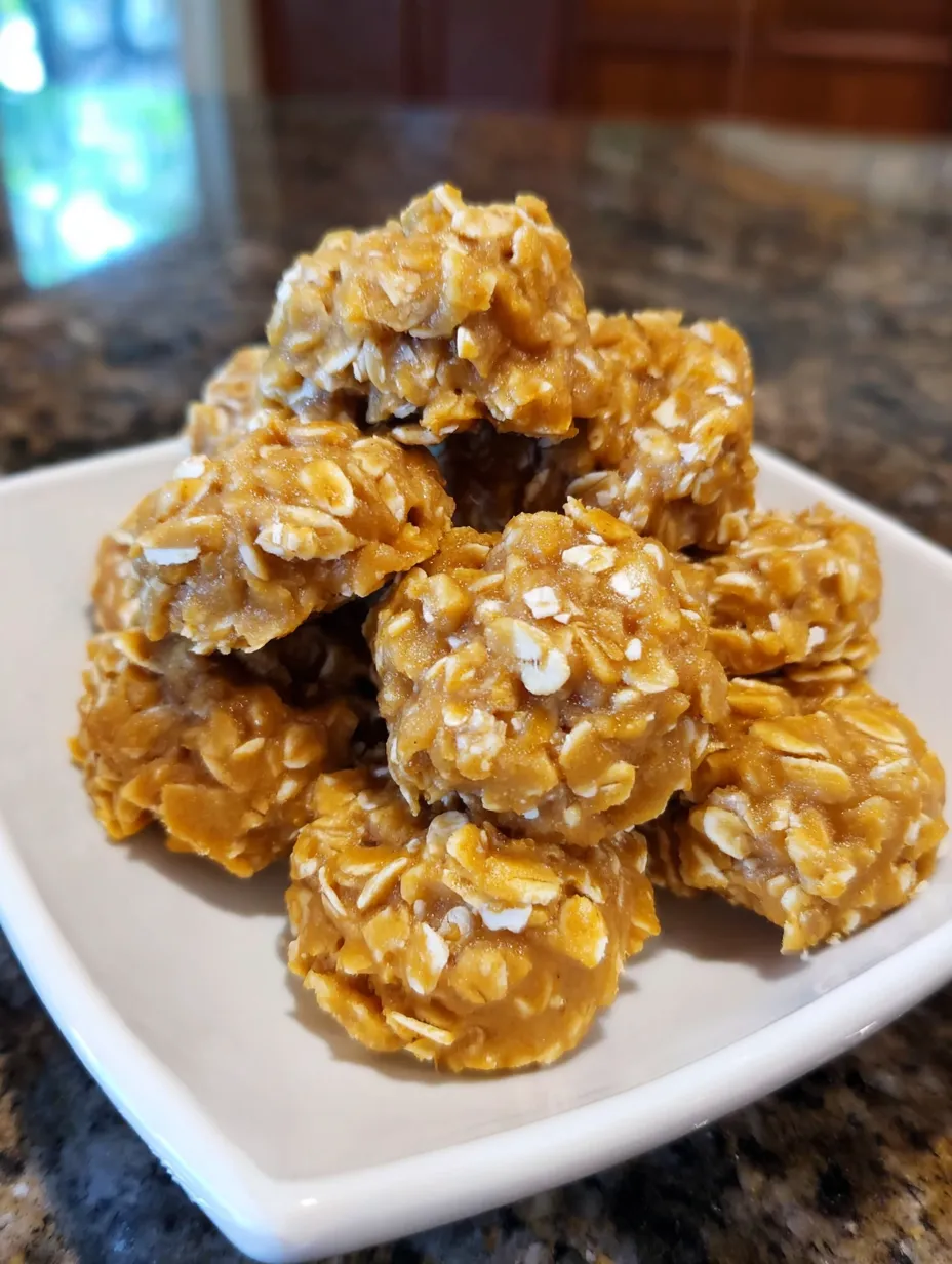 A plate of pumpkin spice no bake cookies.