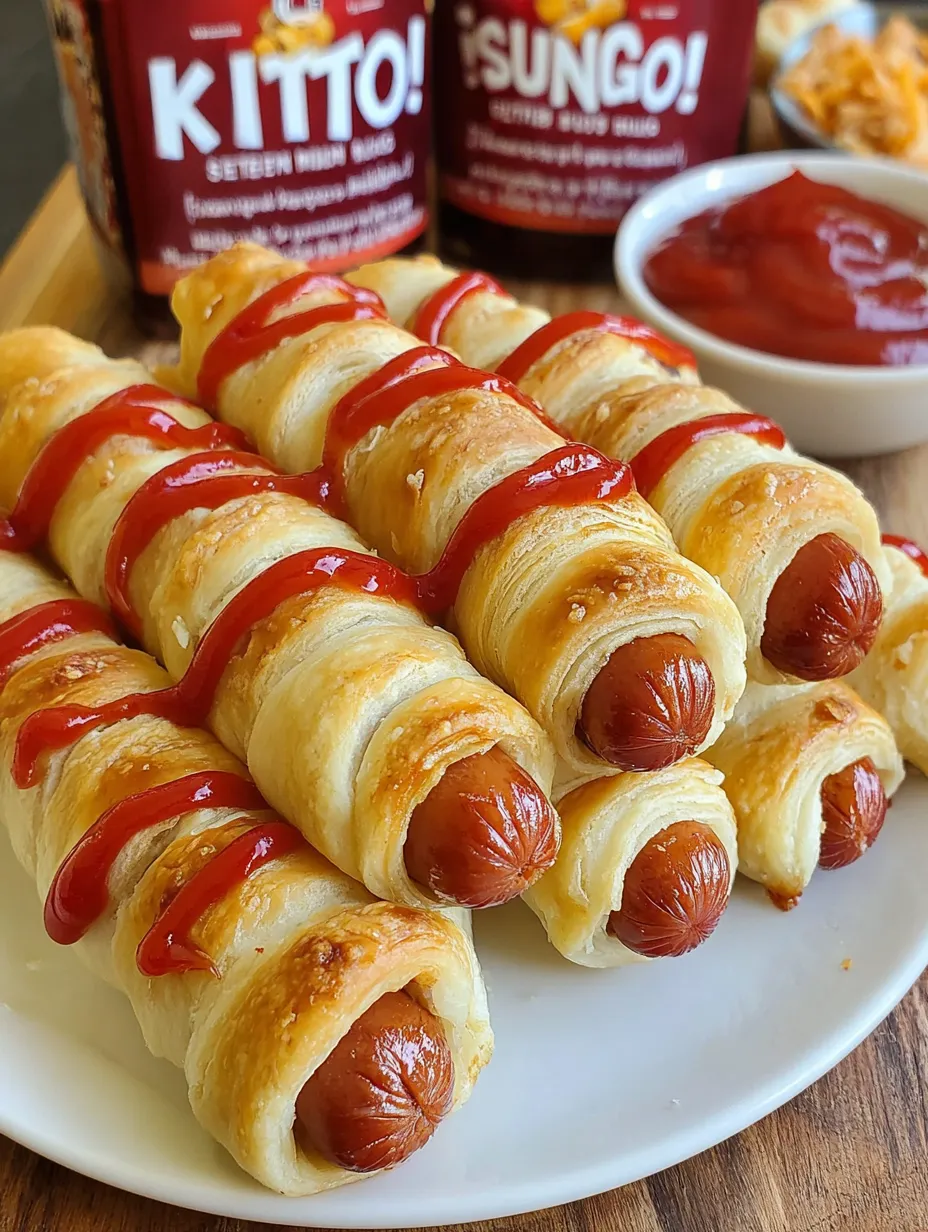 Hot dogs with ketchup and mustard on a plate.