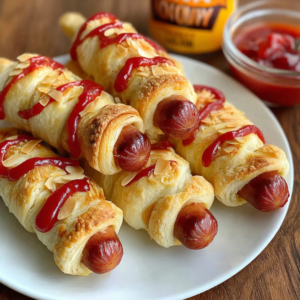 A plate of hot dogs with ketchup and mustard.