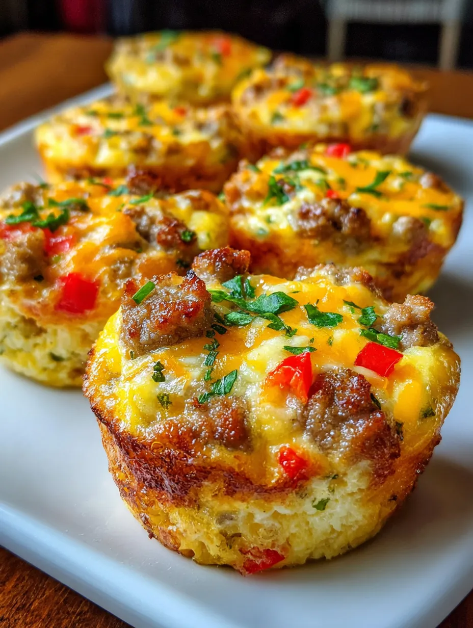 A plate of sausage and egg bites.