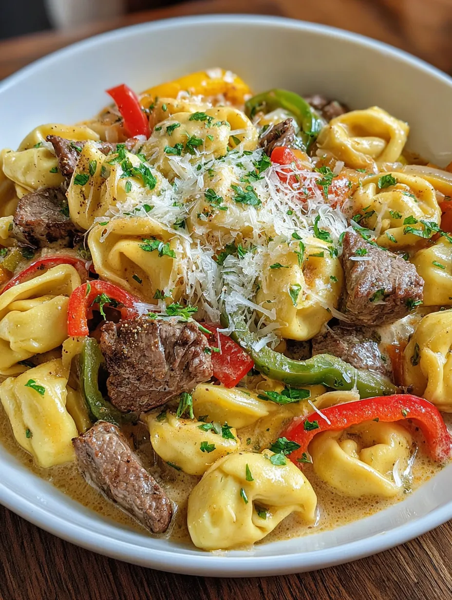 A bowl of pasta with meat and cheese.