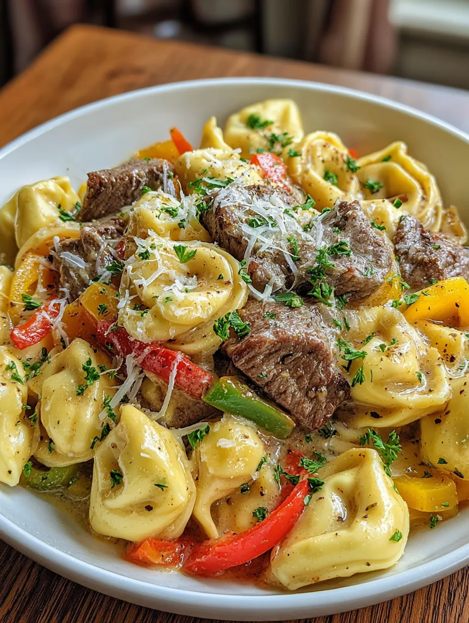 A bowl of pasta with meat and cheese.