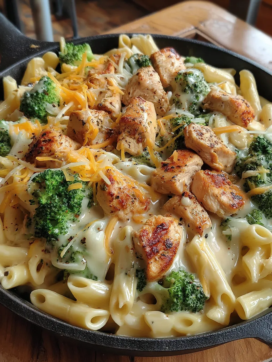 A delicious Cajun Chicken Broccoli Alfredo dish.