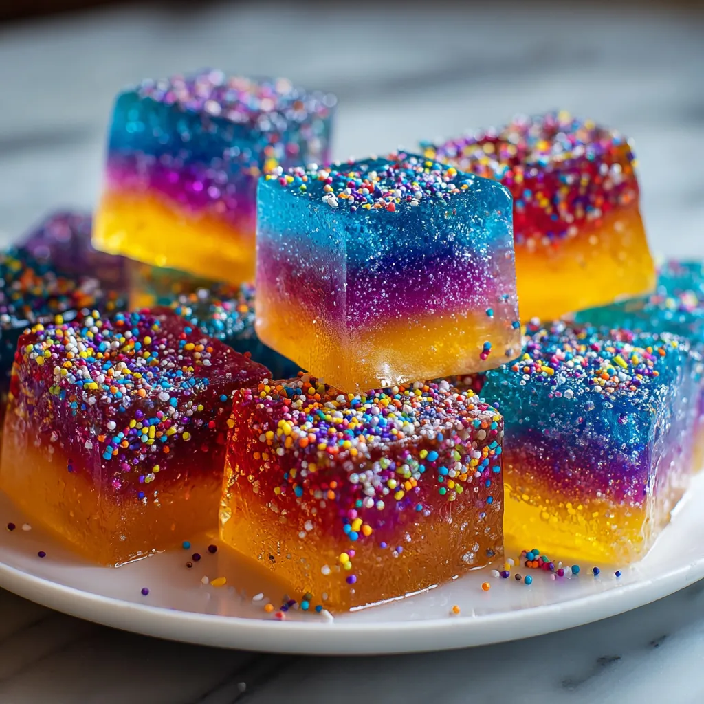 A plate of colorful candy with sprinkles.