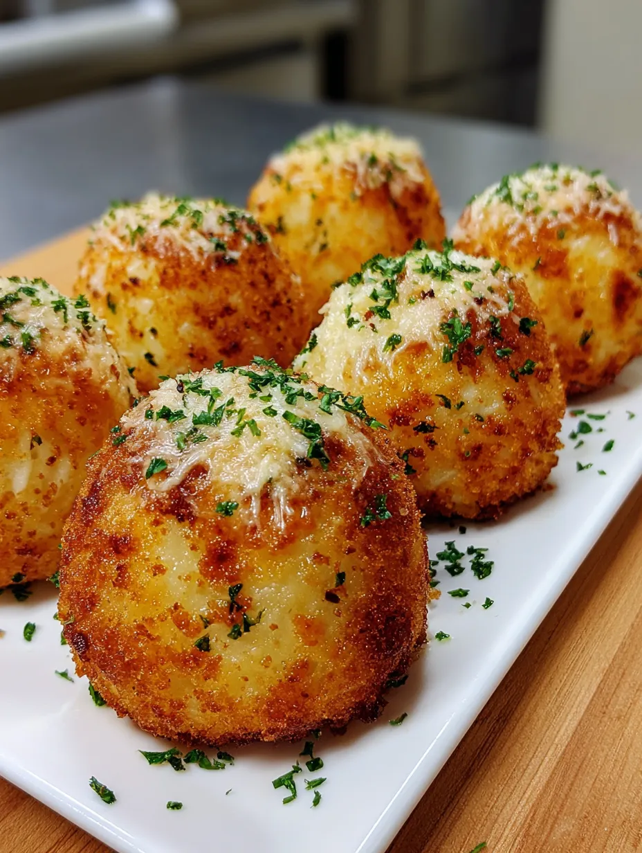 A plate of baked arancini.