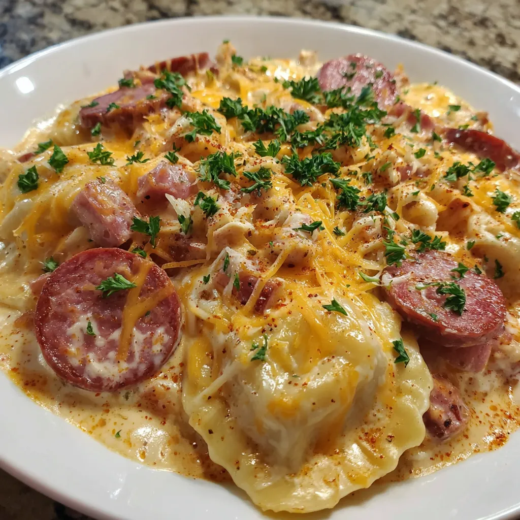 A plate of food with meat and cheese on it.