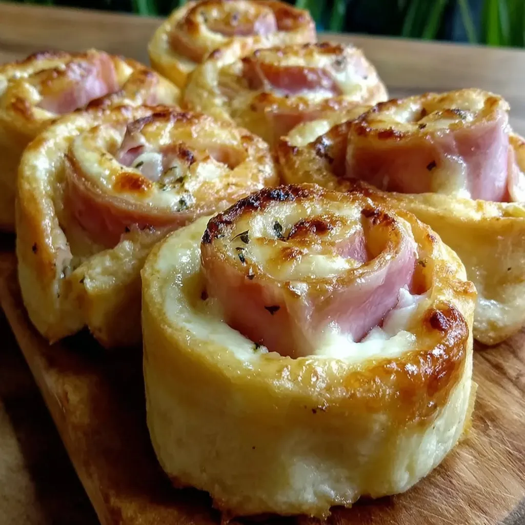 A plate of ham cheese pinwheels rolls.