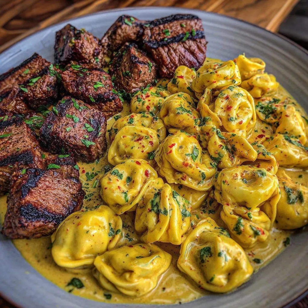 A plate of food with meat and pasta.