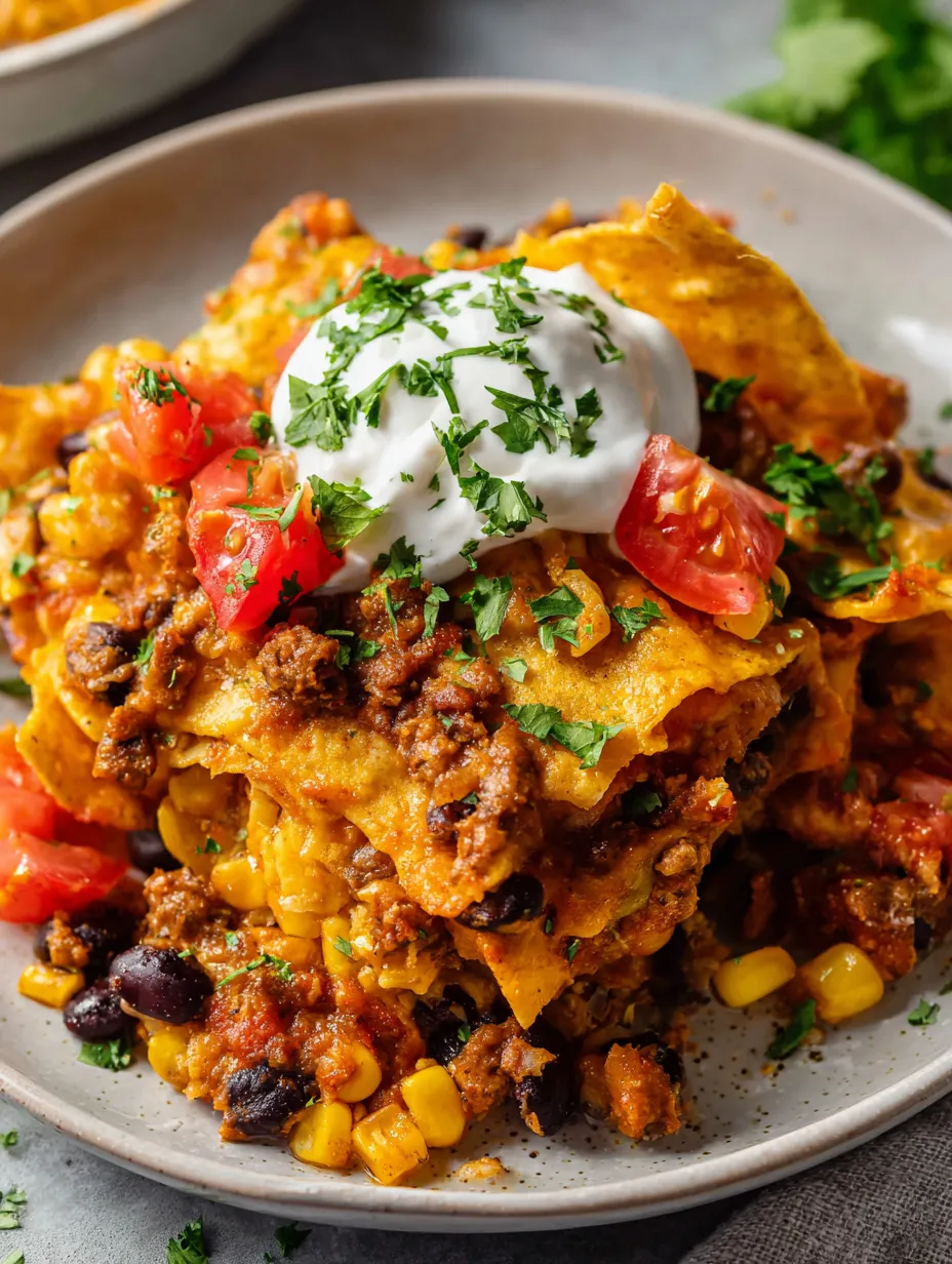 A plate of food with a white sauce on top.