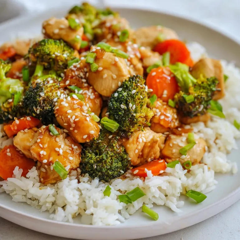 A plate of chicken and broccoli.