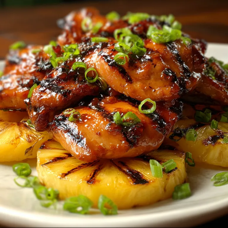 A plate of huli huli chicken.