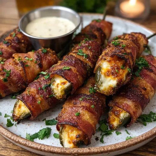 Crispy Air Fryer Bacon-wrapped Jalapeño Poppers.