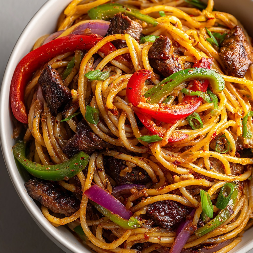 A bowl brimming with spaghetti and meat.