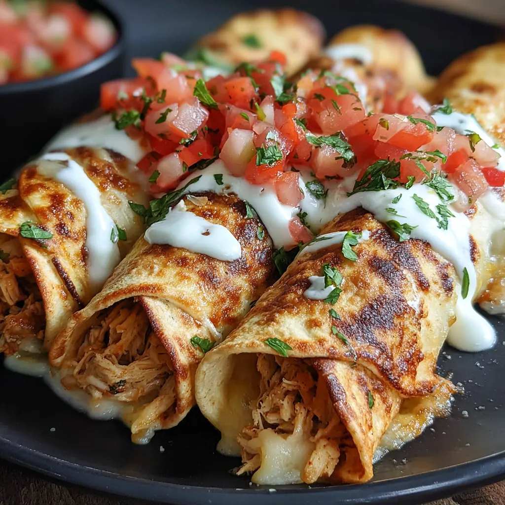 Chicken Taquitos with Queso.