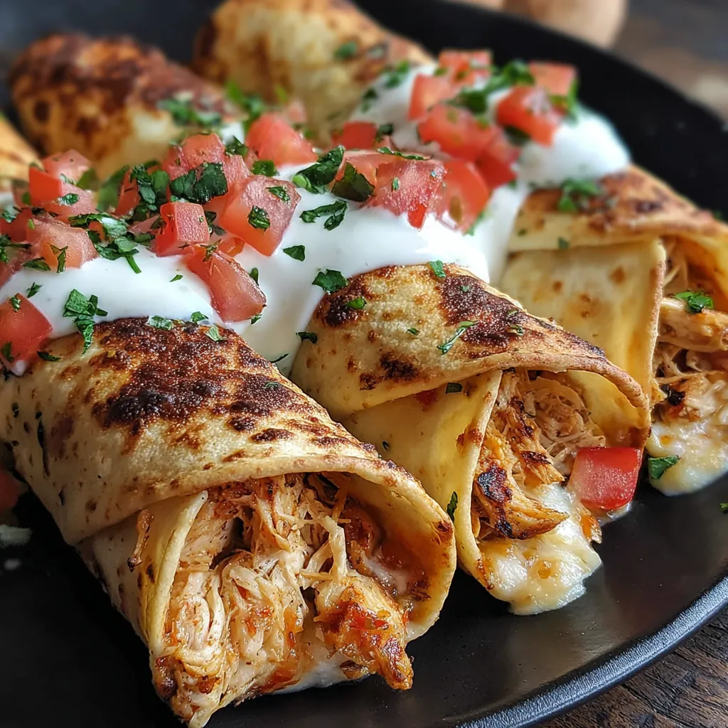 Chicken Taquitos with Queso.