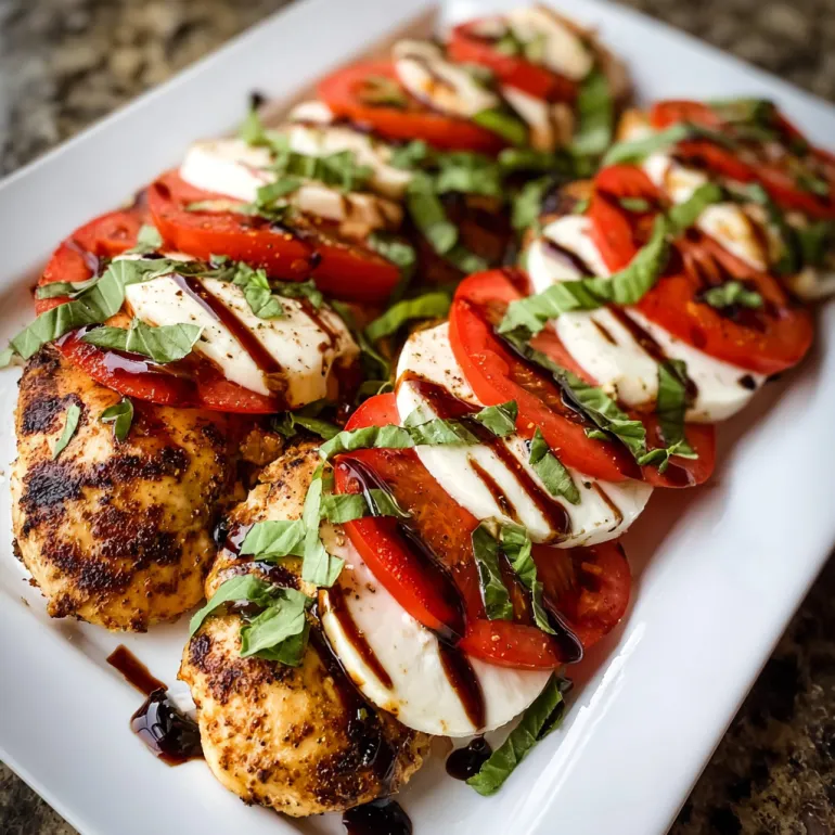 Caprese chicken on a plate.