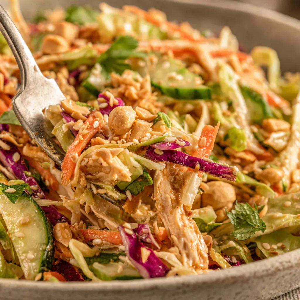 A bowl of bang bang chicken salad.