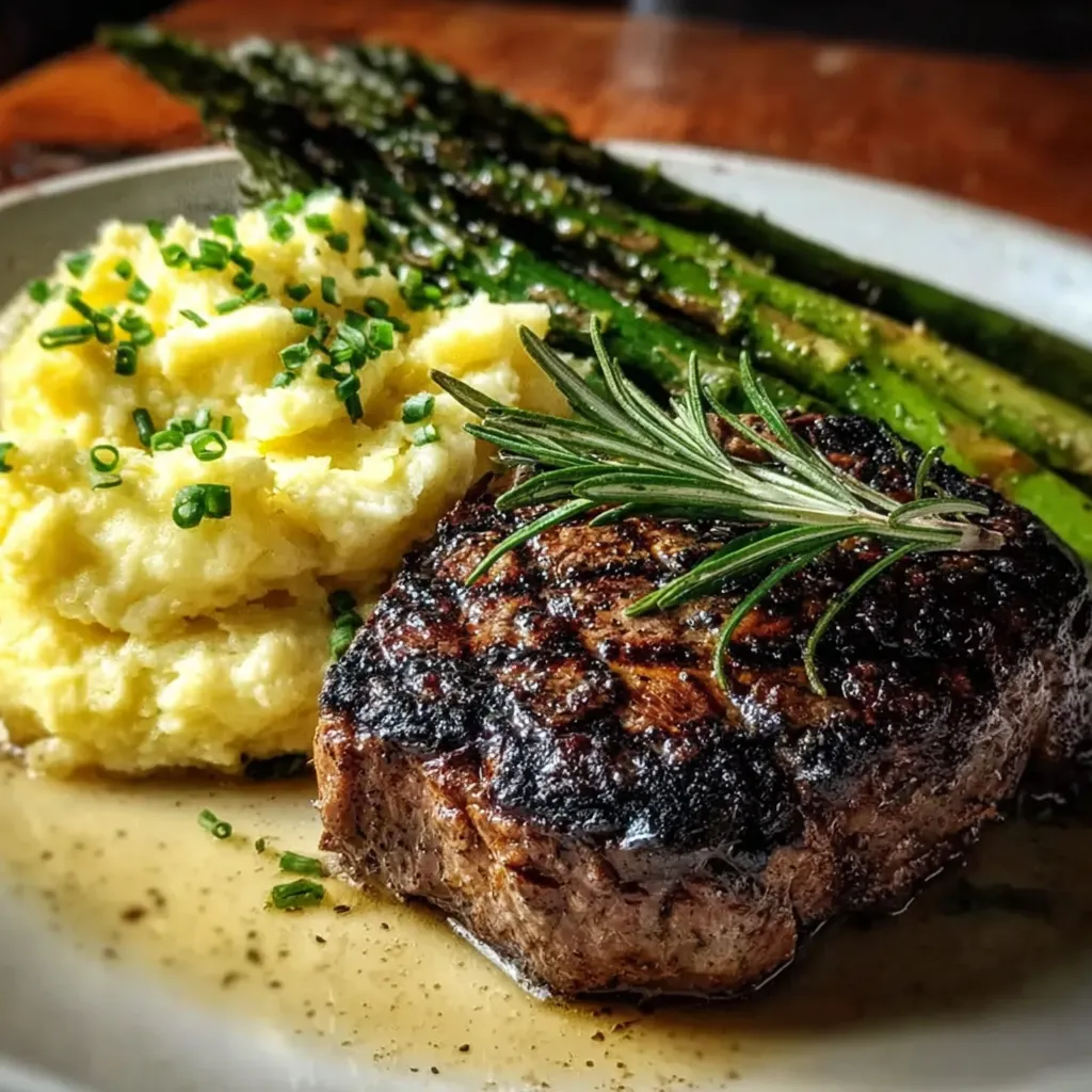 A plate of food with meat and potatoes.
