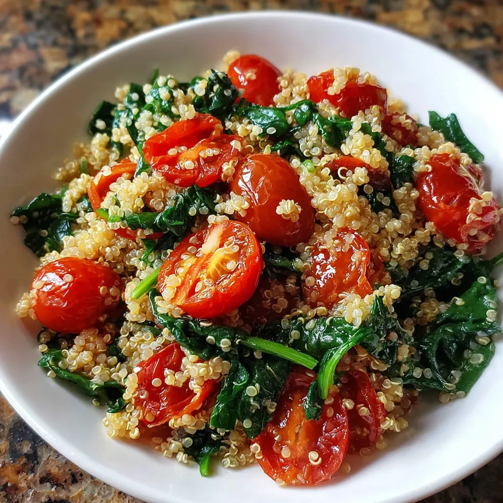 A bowl of food with tomatoes and greens.