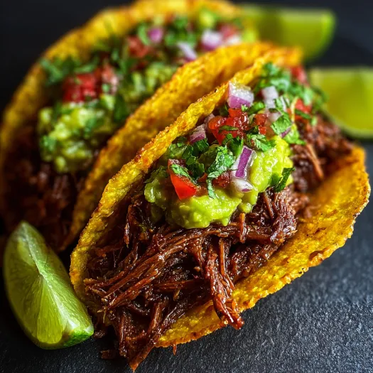 A close up of a taco with meat and vegetables.