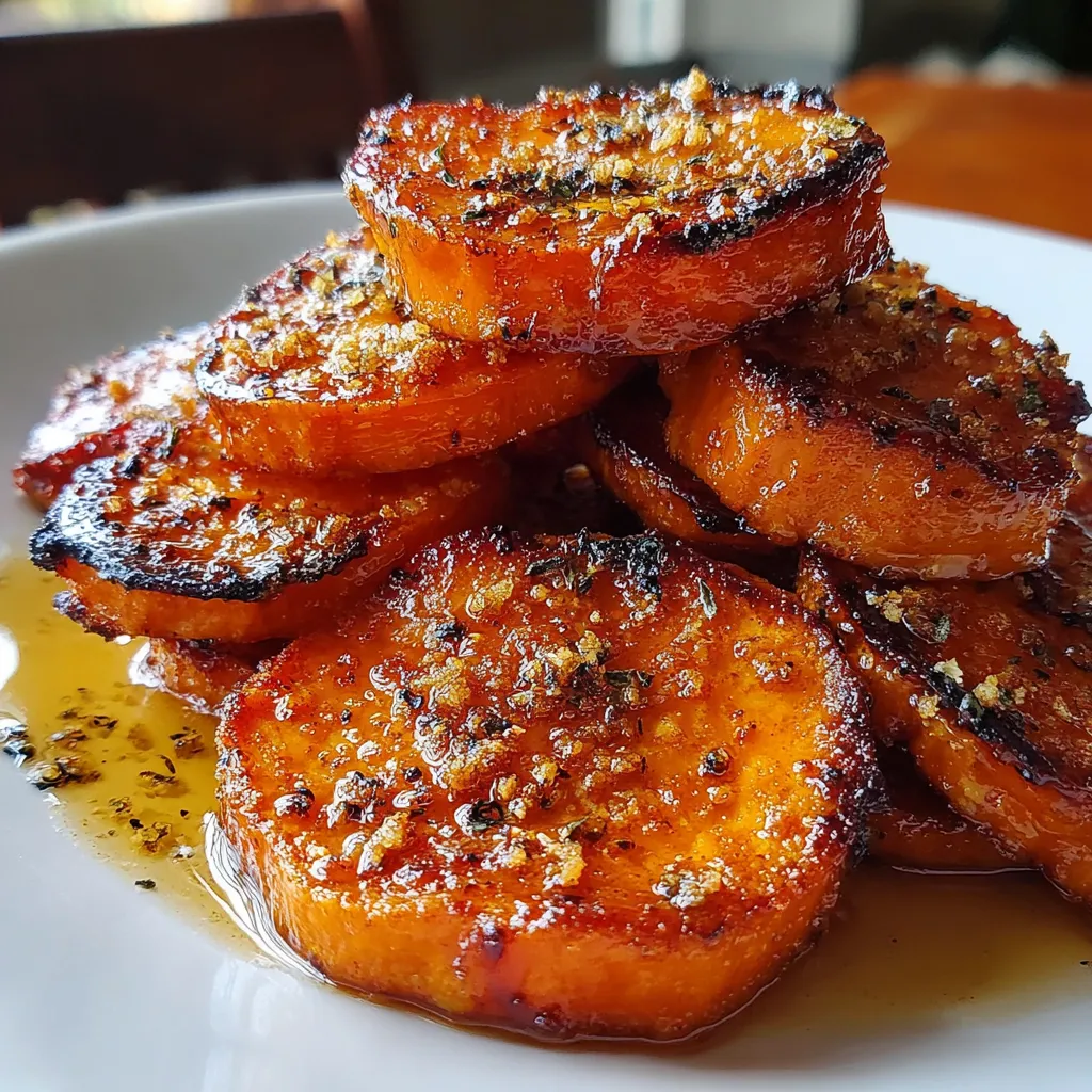 A stack of roasted sweet potatoes.