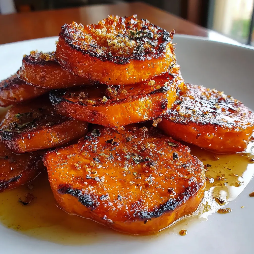 A stack of roasted sweet potatoes.