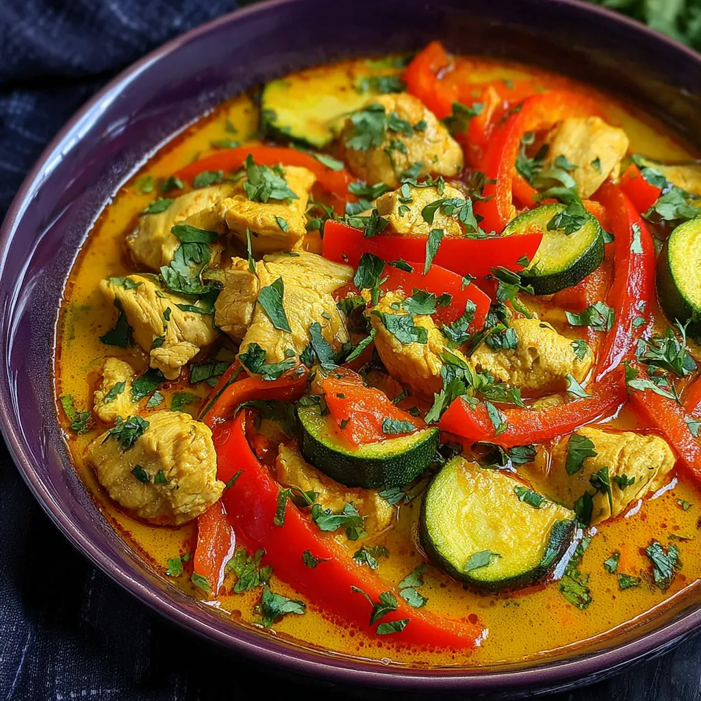 A bowl of Thai Red Curry Chicken.