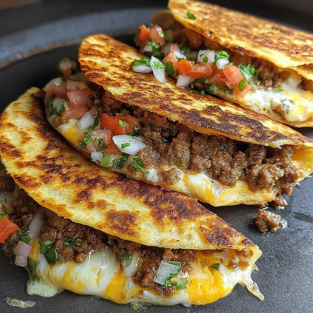 Two beef tacos on a plate.
