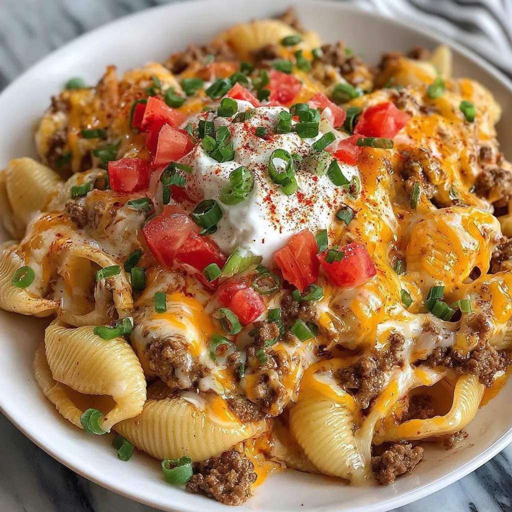 A plate of loaded taco stuffed shells.