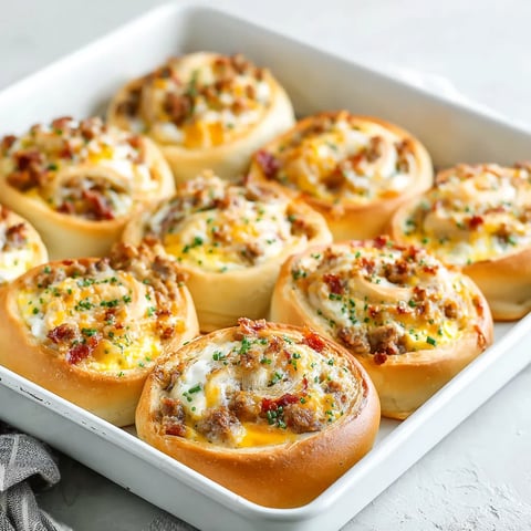 A pan of French onion breakfast rolls.