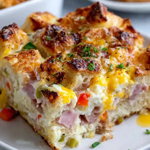 A delicious looking casserole on a plate.