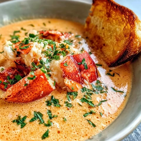 A bowl of she-crab soup with a piece of bread on top.